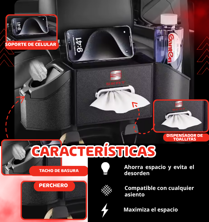 CAJA DE ALMACENAMIENTO MULTIFUNCIONAL PARA AUTOS